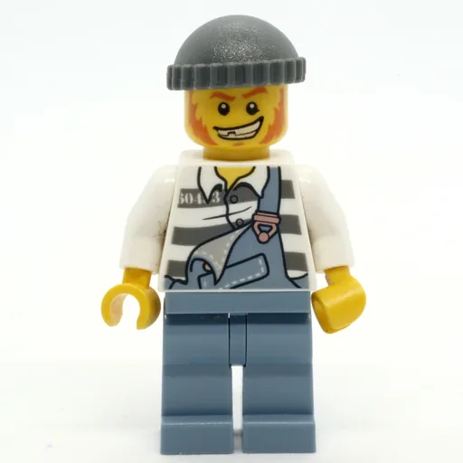 Criminal (Overalls over Prison Shirt, Dark Bluish Gray Hat)