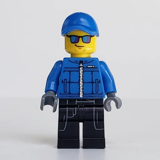 Policeman (Blue Jacket with Zipper, Blue Cap, Blue and Purple Sunglasses)