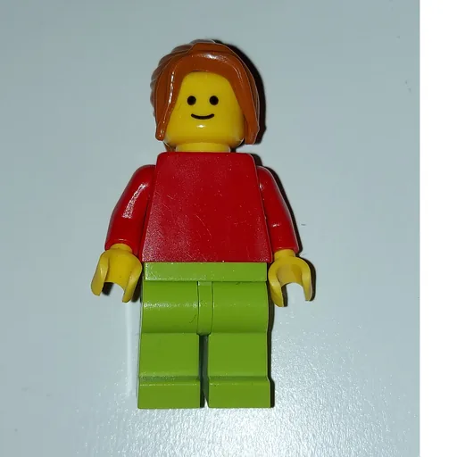 Woman (Plain Red Torso, Lime Legs, Dark Orange Hair)