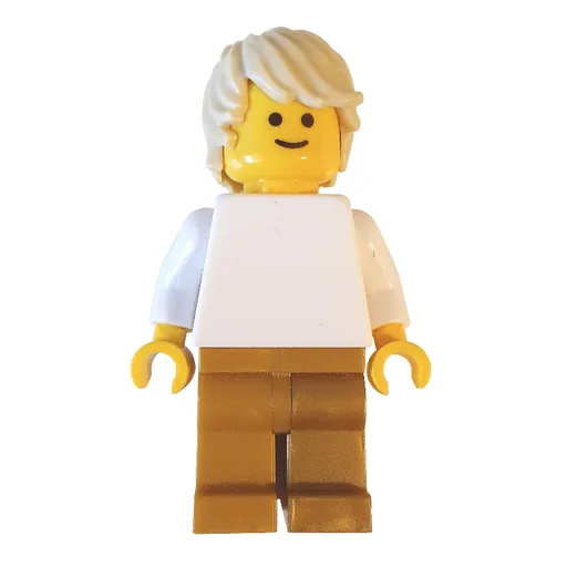 Man (Plain White Torso, Pearl Gold Legs, Tan Hair)