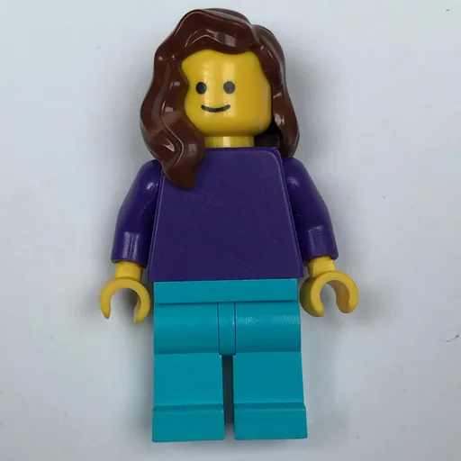 Woman (Plain Dark Purple Torso, Medium Azure Legs, Reddish Brown Hair)