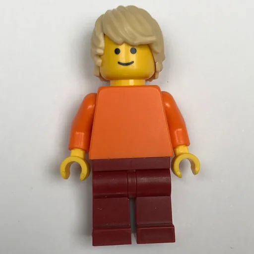 Man (Plain Orange Torso, Dark Red Legs, Tan Hair)