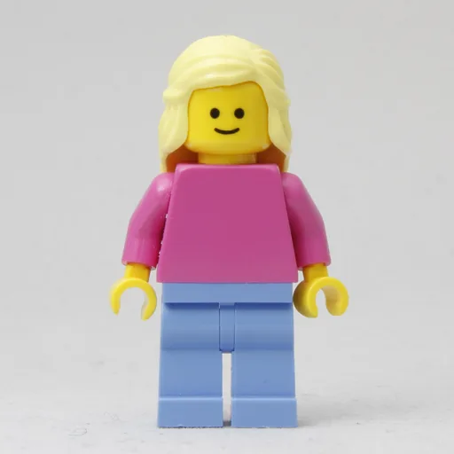 Woman (Plain Dark Pink Torso, Medium Blue Legs, Bright Light Yellow Hair)