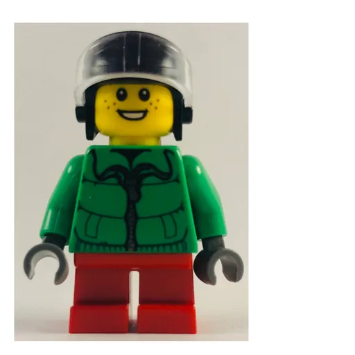 Boy (Green Jacket, Short Red Legs, Black Helmet with Visor)