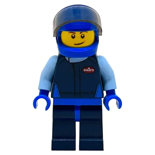 Race Driver (Dark Blue Torso, Dark Blue Legs, Blue Helmet, Bugatti)