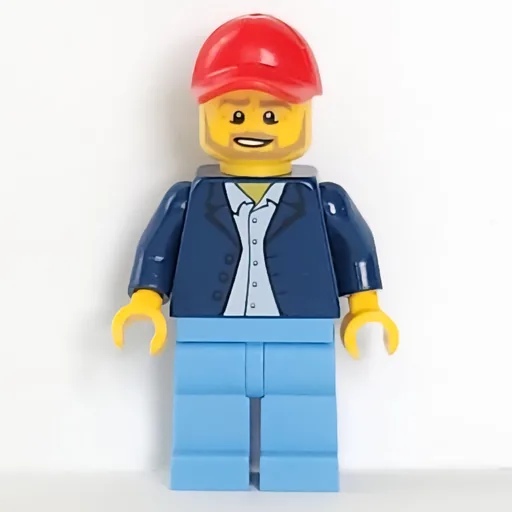 Race Official (Dark Blue Torso, Medium Blue Legs, Red Cap)