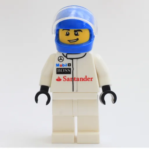 Race Driver (White Torso, White Legs, Blue Helmet, McLaren)