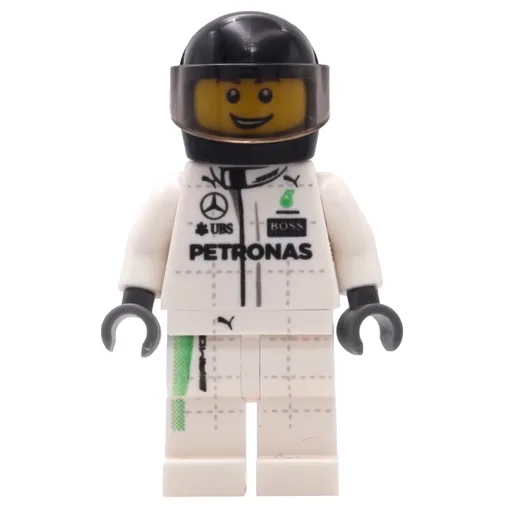 Race Driver (White Torso, White Legs, Black Helmet, Mercedes)