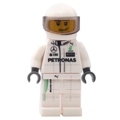 Race Driver (White Torso, White Legs, White Helmet, Mercedes)