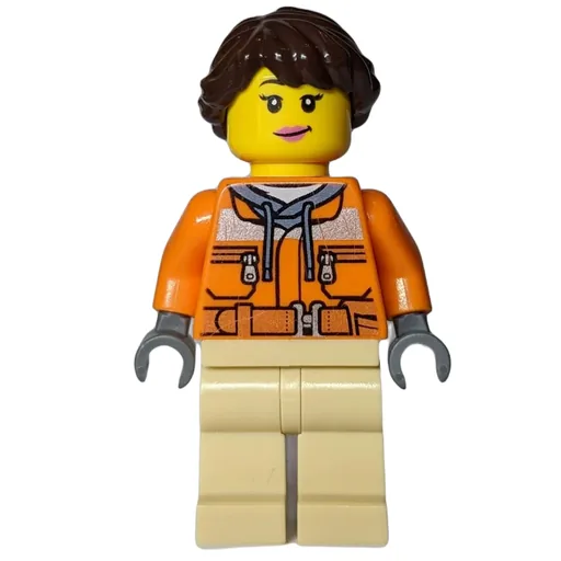 Orange Torso (Tan Legs, Dark Brown Hair)