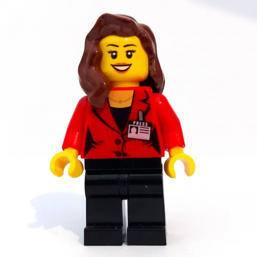 Woman (Red Jacket, Black Legs, Reddish Brown Long Hair)