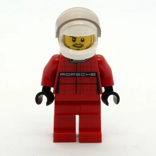 Race Driver (Red Torso, Red Legs, White Helmet, Porsche)