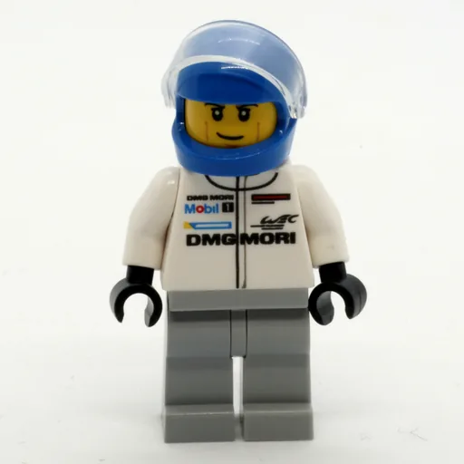 Race Driver (White Torso, White Legs, Blue Helmet, Porsche)