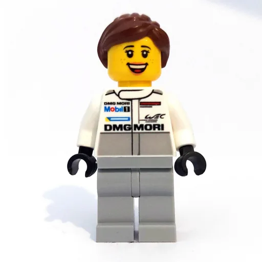 Mechanic (White Torso, Light Bluish Grey Legs, Reddish Brown Hair)