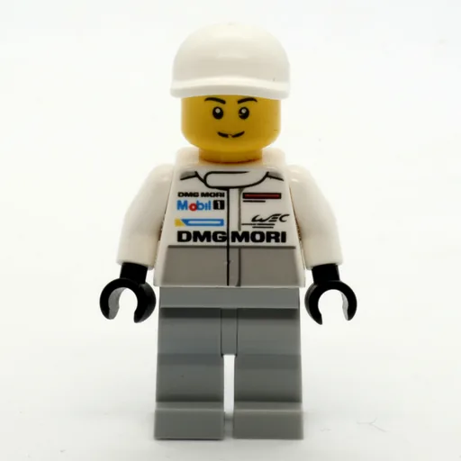 Mechanic (White Torso, Light Bluish Grey Legs, White Cap)