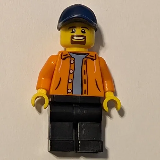 Orange Torso (Black Legs, Dark Blue Cap)