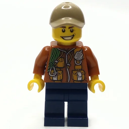 Explorer (Jacket with Pouches, Radio, and Rope, Dark Tan Cap)
