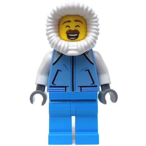 Man (Medium Blue Jacket, Dark Azure Legs, Hood, Moustache)