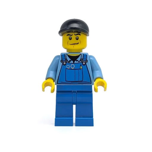 Man (Blue Overalls over Shirt, Blue Legs, Black Cap)