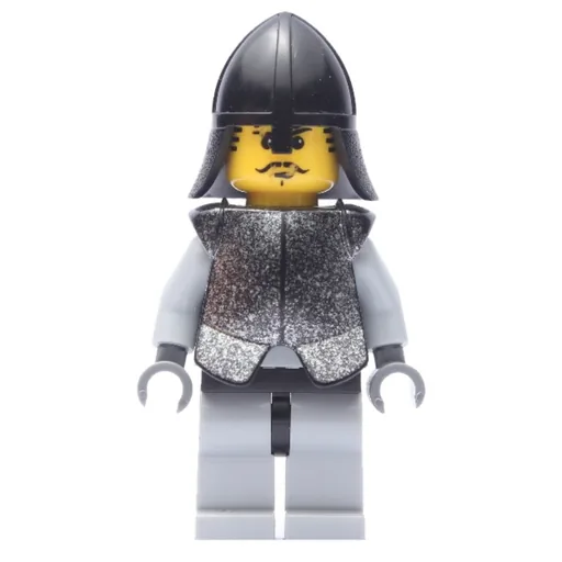 Knight (Knights Kingdom I) (Light Bluish Gray Legs, Armor, Black Moustache)