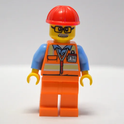 Worker (Orange Safety Vest, Orange Legs, Red Helmet)