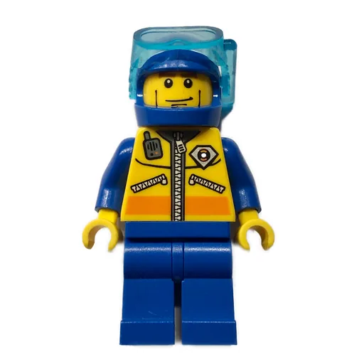 Coast Guard Diver (Yellow Jacket with Zipper, Radio, and Badge, Blue Helmet with Mask)