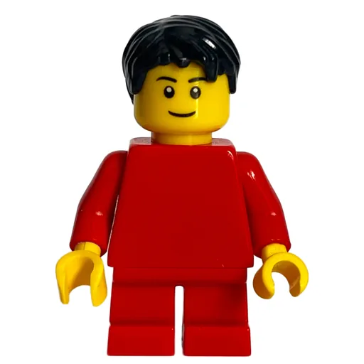 Boy (Plain Red Torso, Short Red Legs, Black Hair)