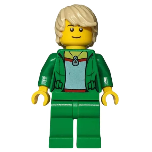 Woman (Open Green Jacket with Necklace, Tan Hair)