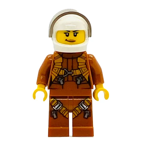 Pilot (Woman, Dark Orange Jumpsuit, White Helmet with Visor)