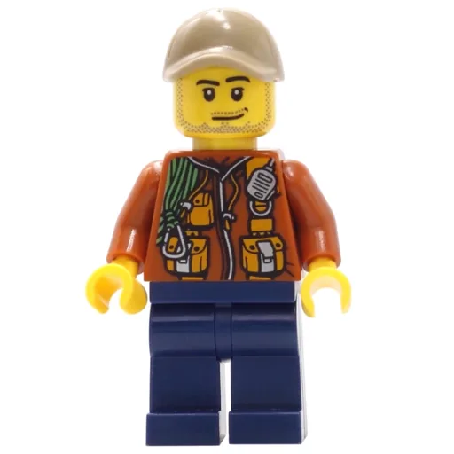 Explorer (Jacket with Pouches, Radio, and Rope, Dark Tan Cap, Stubble)