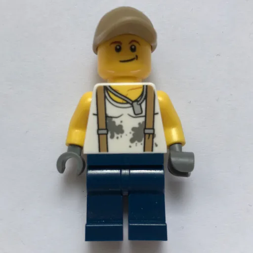 Mechanic (Dirty White Shirt with Suspenders, Dark Blue Legs, Dark Tan Cap)