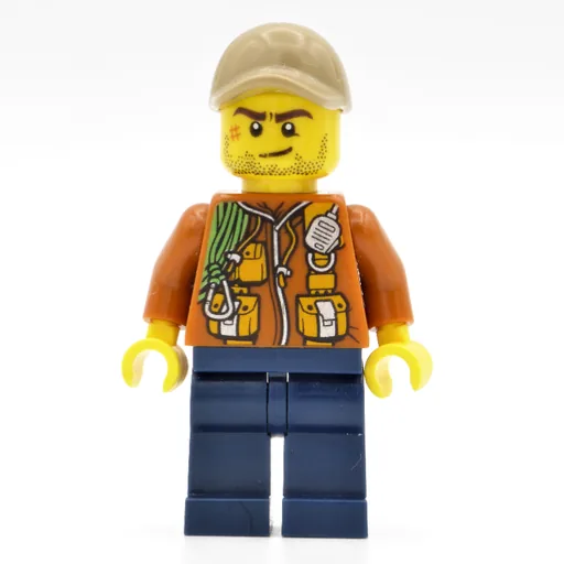 Explorer (Jacket with Pouches, Radio, and Rope, Dark Tan Cap, Stubble and Scar)