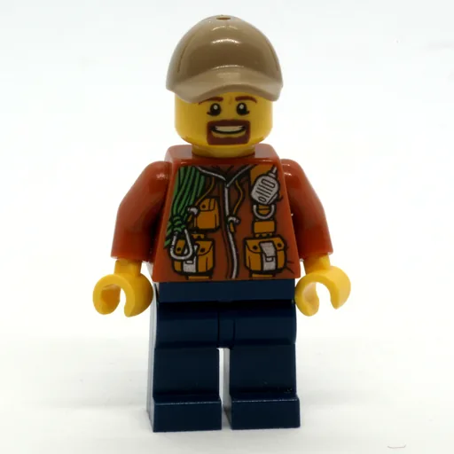 Explorer (Jacket with Pouches, Radio, and Rope, Dark Tan Cap, Goatee Beard)