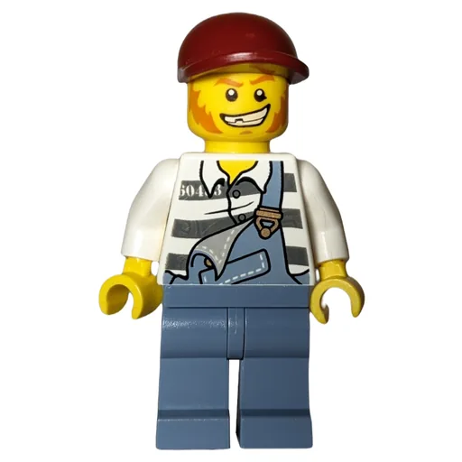 Criminal (Overalls over Prison Shirt, Dark Red Cap)