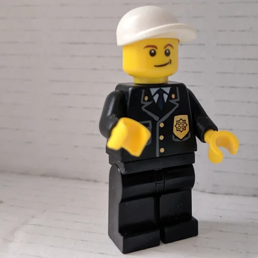 Policeman (Black Suit with Badge, White Cap)