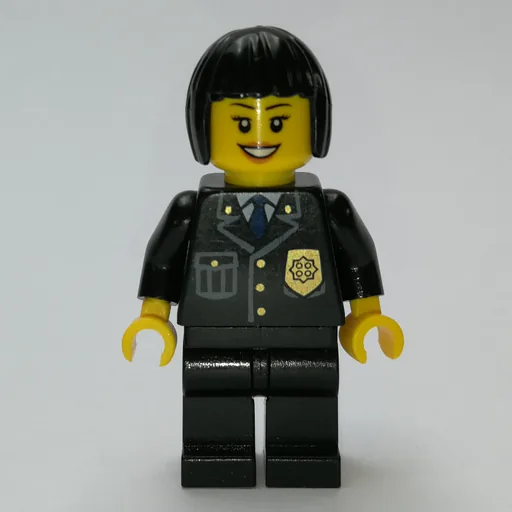 Policewoman (Black Suit with Badge, Black Hair)