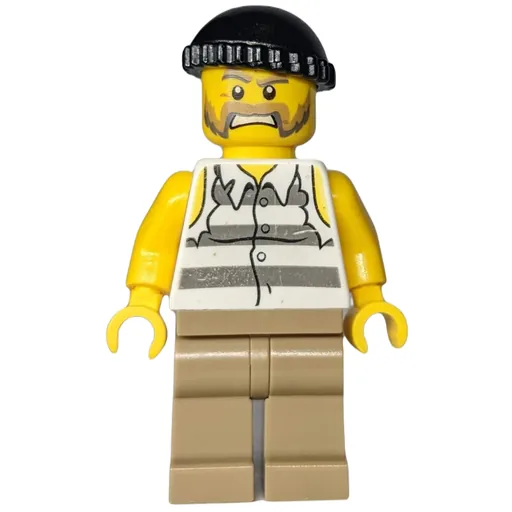 Criminal (Torn Prison Shirt, Dark Tan Legs, Black Hat, Beard)