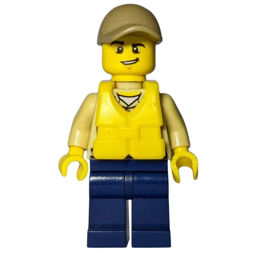 Swamp Police / Ranger (Tan Shirt with Badge and Radio, Dark Blue Legs, Dark Tan Cap, Yellow Life Vest)