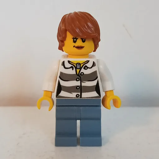 Criminal (Woman, Prison Shirt, Sand Blue Legs, Dark Orange Hair)