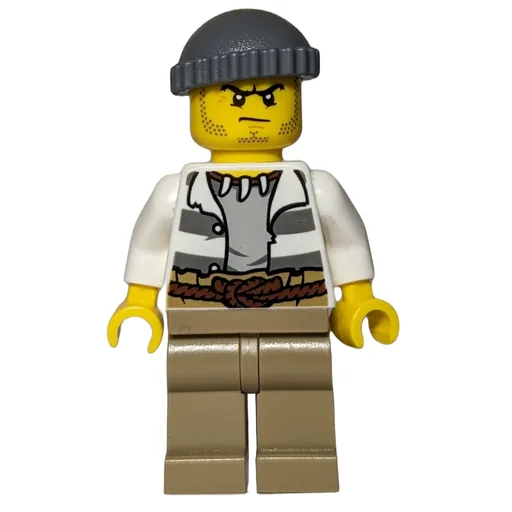 Criminal (Open Prison Shirt, Dark Tan Legs, Dark Bluish Gray Hat)