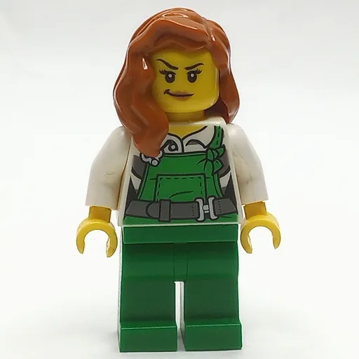 Criminal (Woman, Green Overalls over Prison Shirt, Dark Orange Hair)