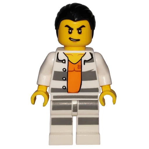 Criminal Carl Cold (Open Prison Shirt #86737 over Orange Top, Black Hair)