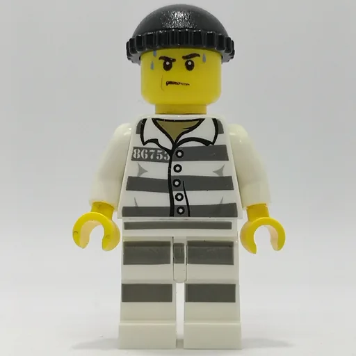 Criminal (Prison Shirt with #86753, Prison Striped Legs, Black Hat)