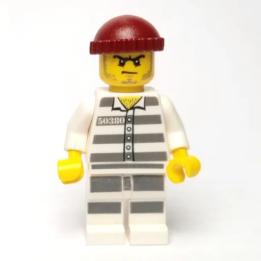 Criminal (Prison Shirt with #50380, Dark Red Hat)