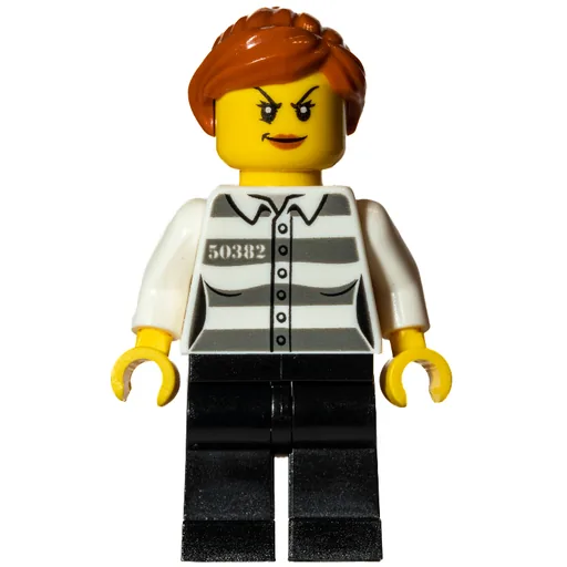 Criminal (Woman, Prison Shirt with #50382, Dark Orange Hair)