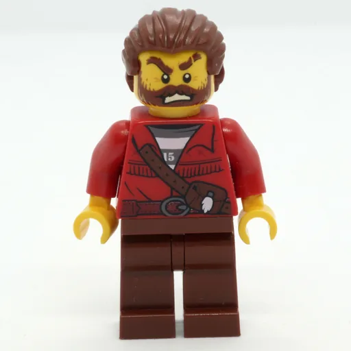 Criminal (Red Jacket over Prison Shirt, Reddish Brown Hair, Beard)