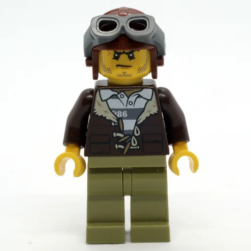 Criminal (Open Dark Brown Jacket over Prison Shirt, Reddish Brown Hat with Goggles)