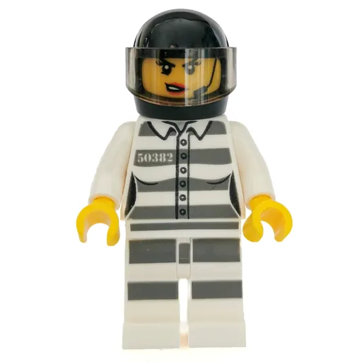 Criminal (Woman, Prison Shirt with #50382, Black Helmet with Visor, Headset)