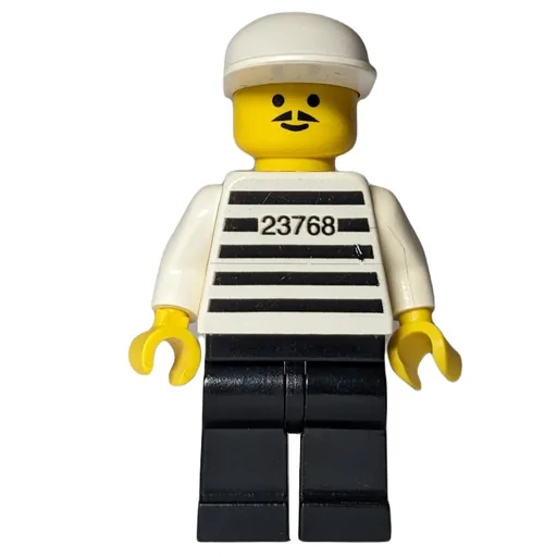 Jailbreak Joe (Prison Shirt with #23768, White Cap)