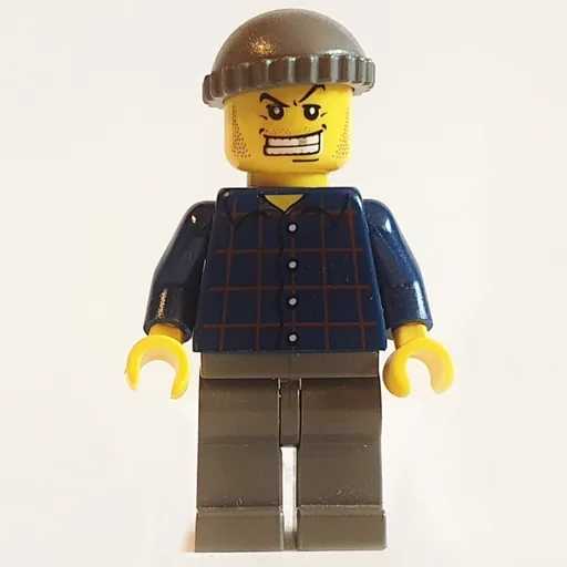 Criminal (Dark Blue Plaid Shirt, Dark Gray Hat, Gold Tooth)